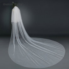 High Quality Simple White 2 Layers 5M Soft Tulle Wedding Veils with Comb Church Cathedral Train Bridal Veils velos de novia 2018 2024 - buy cheap