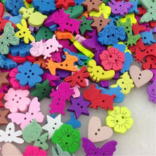 10/50/100pcs mixed painting cartoon sewing buttons bulk wooden clothes button craft scrapbooking WB42 2024 - buy cheap