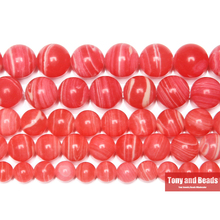 Synthetic Stone Red Lace Chalcedony Jade Round Gem Beads 15" Strand 6 8 10 12MM Pick Size For Jewelry Making 2024 - buy cheap