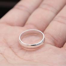 100% 990 серебряное кольцо, настоящее чистое серебро кольцо в простом стиле унисекс для влюбленных 2024 - купить недорого
