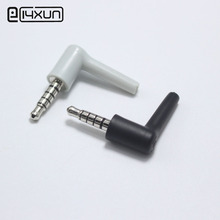 2 pcs Estéreo de 3.5mm fone de Ouvido Plug 5 pólo Conector do Adaptador de Ângulo Direito 3.5 Plugues De Áudio para Fone de Ouvido de Manutenção ect branco Preto 2024 - compre barato