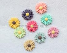 120 pcs extra big 26 mm Mixed Colors sun flower resin cabochon Cabs decoden flatback wholesale free shipping D25 2024 - buy cheap