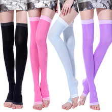 Calcetines elásticos de compresión para mujer, medias con hebilla elástica, color rosa y morado, para dormir, 2 par/lote 2024 - compra barato