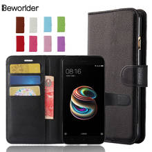 Beworlder For Xiaomi MiA1 Case Mi A1 Wallet  PU Leather Case Card Slots Lichee Pattern Flip Phone Cover For Xiaomi Mi 5X Mi5X 2024 - buy cheap