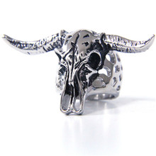 1pc Support Drop Ship Cool Bull Head Ring 316L Stainless Steel Fashion Jewelry Men Boys Animal Ring 2024 - buy cheap