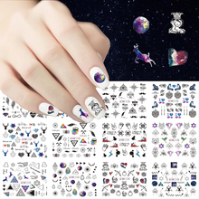 12 Design Water Decals Galaxy Wraps Mysterious Geometric Diamond Pattern For Nail Art Decoration Manicure Slider LABN1129-1140-1 2024 - buy cheap