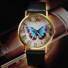 Горячая Мода 2020 женские часы с бабочками Женские Аналоговые кварцевые наручные часы из искусственной кожи мужские спортивные часы Relogio Feminino # LH 2024 - купить недорого