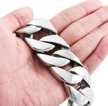Curb, bracelete de aço inoxidável, 8.46 ", 26mm de largura, 180g, feminino, joia pesada 2024 - compre barato