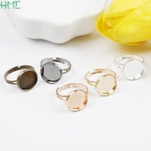 10pcs Simple Adjustable Blank Ring Base fit for 12mm Cabochons Cameo Setting Tray Supplies DIY Ring Jewelry Findings Making 2024 - buy cheap