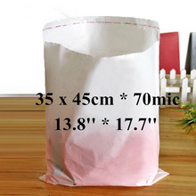 Free Shipping 100pcs/lot 35 x 45cm*70mic Self Adhensive Plastic Clothes Packaging Bag, High Quality White PE Clothing Bag 2024 - buy cheap