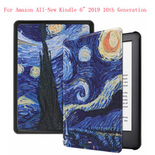 Colorful Magnet clasp Luxury PU leather case cover for Amazon All-New Kindle 6" 2019 10th Generation tablet case +(gift)film 2024 - buy cheap