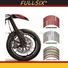 Ruedas delanteras y traseras de motocicleta, borde exterior, pegatina de llanta, pegatinas de rueda de rayas reflectantes para DUCATI HYPERMOTARD, 3 colores 2024 - compra barato