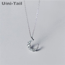 Uini-Tail new 925 sterling silver curved moon necklace temperament simple wild female Korean version of accessories wholesale 2024 - buy cheap