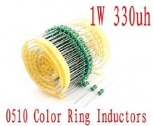 Unids/lote de inductores de plomo Axial, 1W, anillo de inductancia de color DIP 1000, Inductor 330uh 0510, 1W, 331 2024 - compra barato