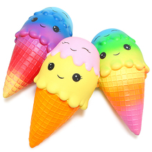 Jumbo Squishy Colorful Face Ice Cream Cone Slow Rising Soft Squishes Cream Scented Original Package Squeeze Toy Kid Gift B0987 2024 - buy cheap