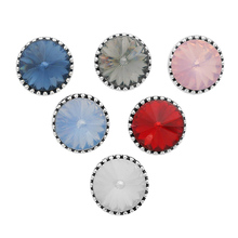 New Beauty 10pcs mixed round rhinestone Crystal Metal 12MM snap buttons for DIY snap bracelets snap jewelry wholesale KZ9090 2024 - buy cheap