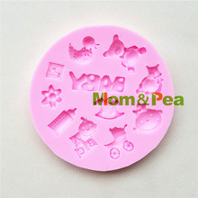Mom & Pea-molde de silicona para decoración de tartas, molde 3D de grado alimenticio para decoración de tartas y Fondant, juguetes para bebés, Envío Gratis, 1108 2024 - compra barato