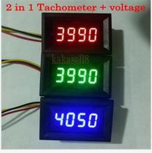 red LED 2 in 1 Tachometer Gauge digital RPM meter voltmeter for Car Motorcycle 2024 - buy cheap