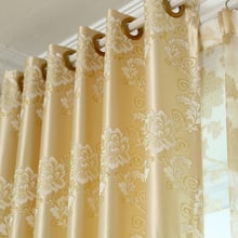 Европейские золотые занавески для гостиной, роскошные жаккардовые оконные панели, элегантные тканевые занавески для спальни 2024 - купить недорого