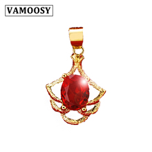 VAMOOSY 24K Gold Color rhinestone design Pendant Necklace for Women Simple Charm Necklace Women grils Jewelry no fade/allergy 2024 - buy cheap