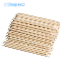 100 pçs/lote Nail Art laranja vara de madeira Remover Pusher cutícula para Nail Art cuidados manicure ferramentas 2024 - compre barato