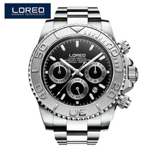 LOREO 200M Diving Men Watch 316L Stainless steel Strap Seagull Movement Mechanical Watches Multifunctional Luminous Calendar 2022 - buy cheap