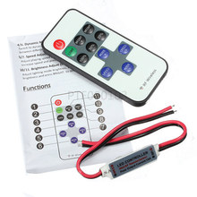 Mini regulador de intensidade de luz led 12v, 12a, sem fio, controle remoto rf para controle em tira de cor única, iluminação 3528, 5050, faixa de led
