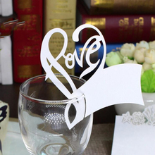 100 Uds. De tarjetas de mesa con nombre de amor, decoración de recuerdo de fiesta de boda, copa de vino blanca, envío gratis 2024 - compra barato