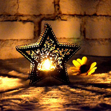Retro Moroccan 3D Hollow Candle Holder Mood Light Tea Light Candlestick Candelabras Lantern Home Garden Lawn Patio Decorations 2024 - buy cheap