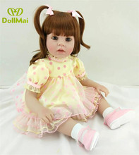 Boneca bebê reborn, artesanal de silicone, feita à mão, boneca de princesa, 24 polegadas, adoras, menina 2024 - compre barato