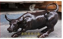 wang 0001 Wall Street Bronze Fierce Bull OX Statue 2024 - buy cheap