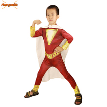 Fantasia infantil de halloween, fantasia de super herói do filme shazam, zentai, bilhete, traje zentai, traje fantasia zentai para meninos 2024 - compre barato