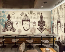 Beibehang-papel tapiz personalizado de Europa y América, estatua nostálgica de Buda, restaurante, bar, sala de estar, mural de pared simple 2024 - compra barato