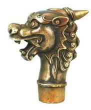 Yu bronze cobre puro boá de sorte ming velho esculpida chinesa, cabeça de muletas de bronze de banda chinesa 2024 - compre barato