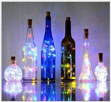 Luzes led de cobre, 2m, 20 cordas de luz, decoração de festa, festival, hotel, garrafa, iluminação interna