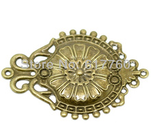 Free shipping-30PCs Antique Bronze Filigree Flower Wraps Connectors Embellishments Findings DIY 6.6x4.6cm(2-5/8"x1-3/4") J0553 2024 - buy cheap