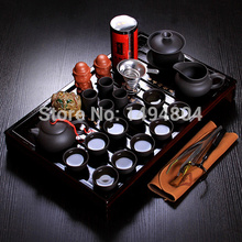 Chinese Teaset Tea Set Yixing Ceramic Kungfu Tea Sets 26pcs Solid Wood Tea Tray Kungfu Tea Set Service 2024 - buy cheap