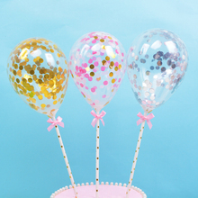 Globos transparentes de 5 pulgadas con palo, Decoración de Pastel de confeti artesanal, fiesta de cumpleaños, boda, suministro para el Día de San Valentín, 20 unids/lote 2024 - compra barato