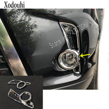 For Toyota Highlander 2018 2019 2020 Car Body Front Fog Light Lamp Detector Frame Stick Styling ABS Chrome Cover Trim 2pcs 2024 - buy cheap