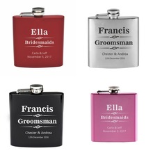 Personalized Engraved 6oz Hip Flask Stainless Steel Groomsman Bridesmaid Groom Best Man Gifts Wine Pot Wedding Favors 2024 - buy cheap