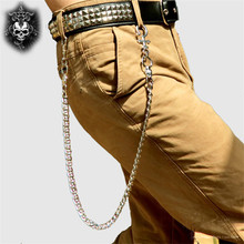 Punk Rock Hip-hop Belt Waist Chain Male Cross Pants Chain Men Jeans Silver Metal Pants Wallet Chains Accessories Jewelry DR50 2024 - buy cheap