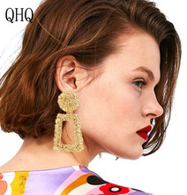 QHQ stud earrings geometric fashion earing jewelry ear rings fine accessories female women star jewellery jeweler gifts studs 2024 - buy cheap