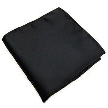 Men's Pocket Hanky Plain Color Wedding Party Square Hankerchief (Black) 2024 - buy cheap