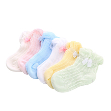 New Kids Socks Cute Bow Infant Baby Socks Boy Girl Casual Mesh Socks Children Cotton Socks 0-5 Years 2024 - buy cheap