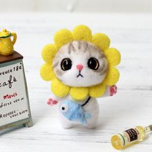Кошка кукла с кроликом Шерсть Войлок ремесло DIY не законченный набор для рукоделия для иглы Материал Пакет 2024 - купить недорого