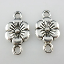 Colgantes de plata tibetana con 1 a 1 Agujero, abalorios de flores, conectores, 10x17mm, accesorios de joyería, 45 Uds. 2024 - compra barato