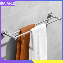 Doubel Towel Bar Stainless Steel Brushed Bathroom Towel Holder Wall Mounted Towel Rack Hanging Holder Rail Storage Rack Shelf 2024 - buy cheap