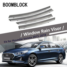 BOOMBLOCK 4pcs Car Covers Window Visor Sun Rain Wind Deflector Awning Shield ABS For Hyundai Sonata 2015 2016 2017 2018 2024 - buy cheap