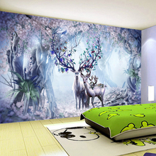 3D Wallpaper 3D Stereo Fantasy Forest Elk Photo Wall Murals  Kid's Room Living Room TV Sofa Backdrop Wall Cartoon Wallpaper Roll 2024 - buy cheap