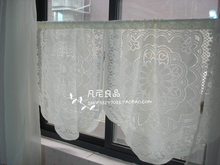 Free shipping Jacquard lace country Mediterranean fresh rustic kitchen curtains for living room bedroom coffee curtain 2024 - buy cheap